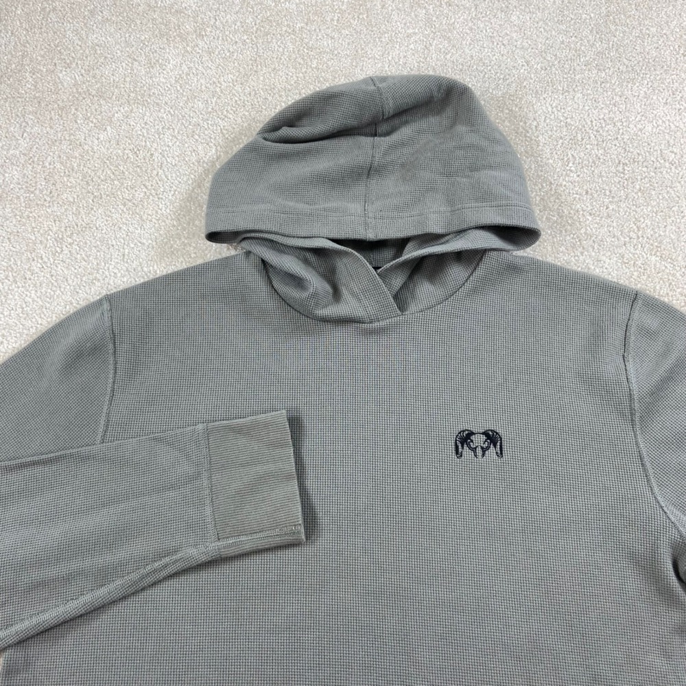 KUIU Base Cam Waffle Knit Hoodie Mens Large Green Thermal Long Shirt